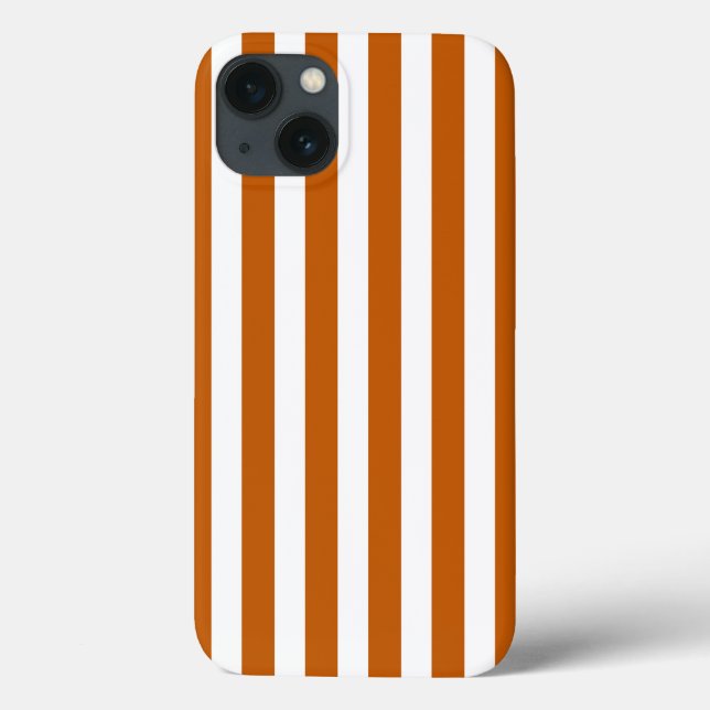 Naranja quemado y franjas de caramelo blanco Funda (Reverso)