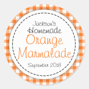 Naranja redondo Marmalade jam jar etiqueta de comi