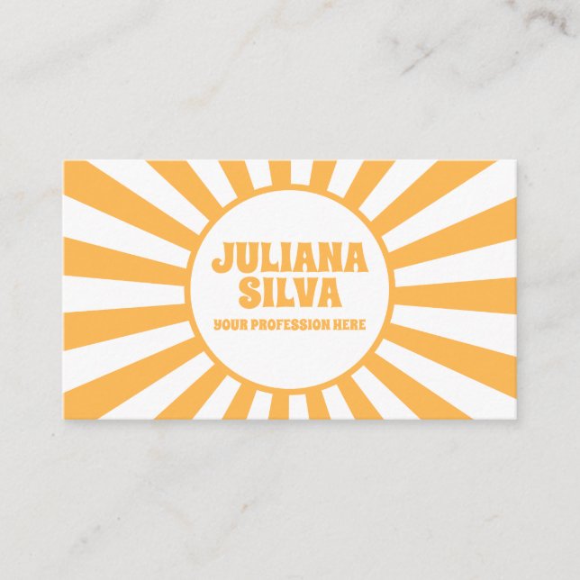 Naranja Retro con tarjeta de visita QR (Anverso)