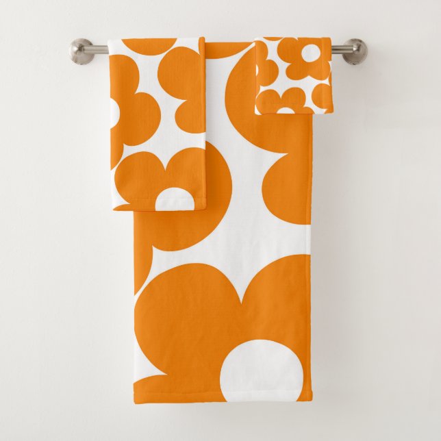 Naranja Retro Daisies #1 #decoración #arte (In situ)