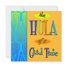 Naranja Retro Luau Hula de una buena invitación