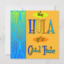 Naranja Retro Luau Hula de una buena invitación