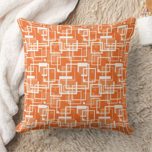 Naranja retro y almohada de diseño de enlace de Pl