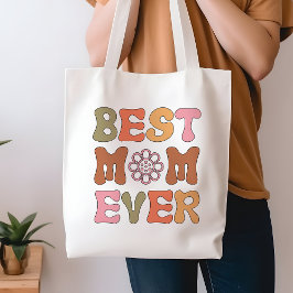 Naranja retro y mejor mamá rosada de la bolsa de t