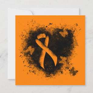 Naranja Ribbon Grunge Heart