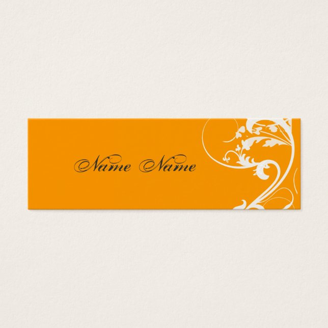 Naranja Rica Barroco Vibrante Negrita Floral Swirl (Frente)