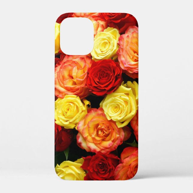 Naranja rojo amarillo Rosas iPhone 12 Mini Funda (Reverso )