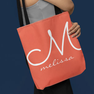 Naranja Rojo Gran Bolsa De Tosta Con Su Nombre