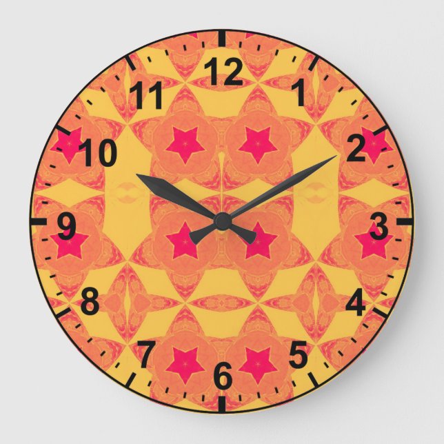 Naranja Rojo Patrón Amarillo~ RELOJ (Anverso)
