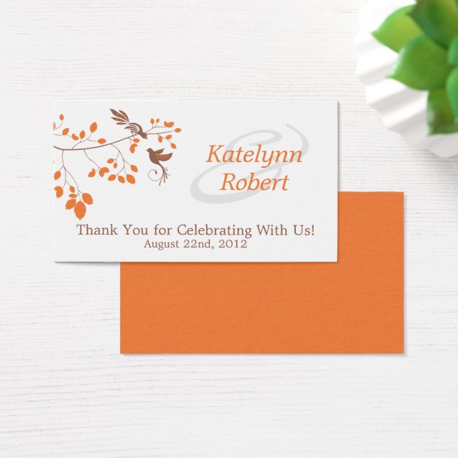 Naranja Romance Wedding Favor Tags (Escritorio)