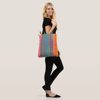 Naranja/Rosa/Aqua rayado > Bolsa de Tote colorida