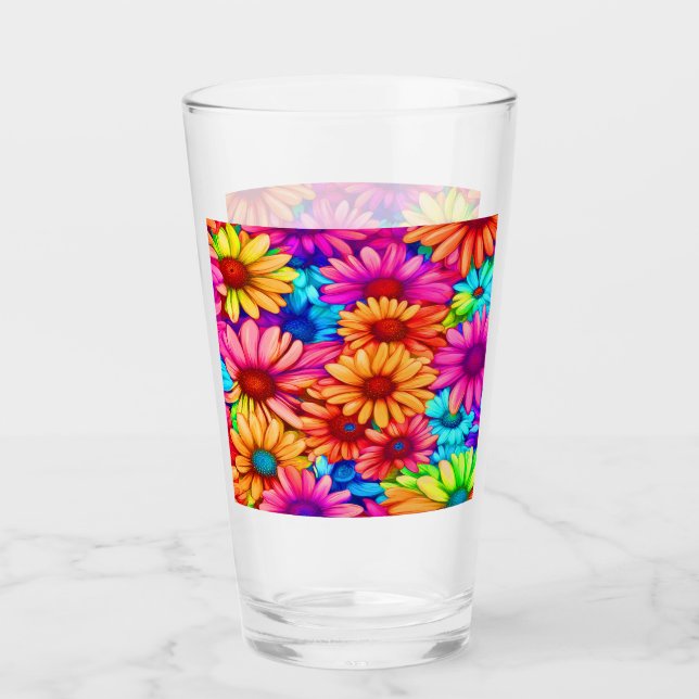 Naranja rosa azul y verde margarita (Anverso)