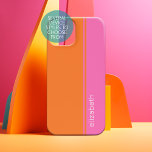 Naranja Rosa Caliente Elegante Moderno Nombre de d<br><div class="desc">Un diseño sencillo y llamativo con 2 colores y una franja. Un divertido bloque de color para agregar tu nombre o cualquier texto. Puede agregar un nombre,  un monograma u otro texto personalizado. Si necesita mover el dibujo,  haga clic en el botón personalizar para realizar cambios.</div>