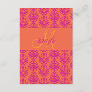 Naranja rosa Damask Wedding RSVP para invitaciones