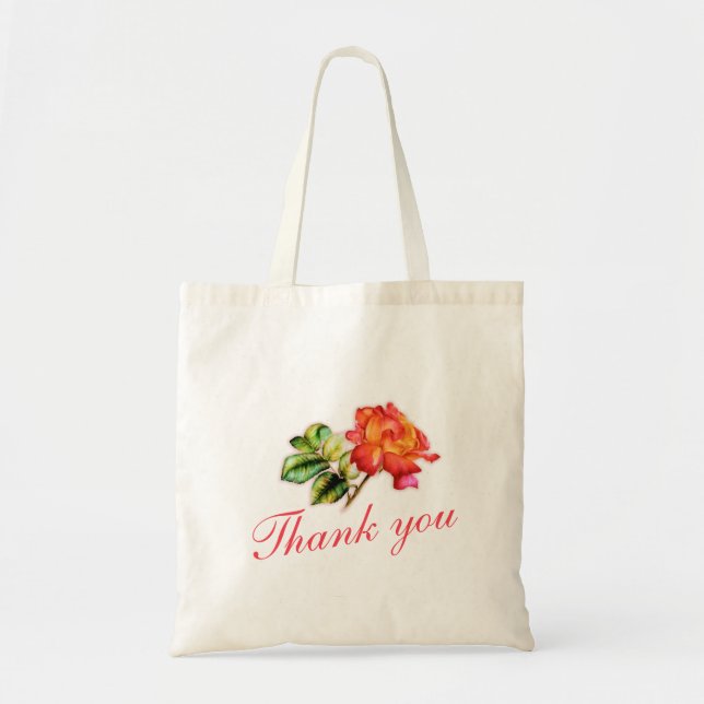 Naranja rosa de té boda gracias bolso (Frente)