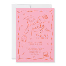 Naranja rosa fotografía mano atraída invitación a