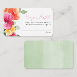 Naranja rosa peony baby ducha tarjetas de rifa de