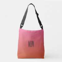 Naranja rosa personalizado gradiente bolsas monogr