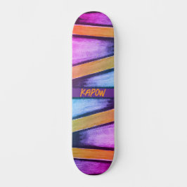 Naranja, rosa, púrpura y azul Skateboard