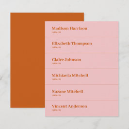 Naranja rosa Retro 70 Tarjeta de plaza Boda DIY