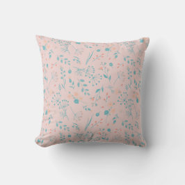 naranja rosa turquesa Cojín decorativo de bayas fl