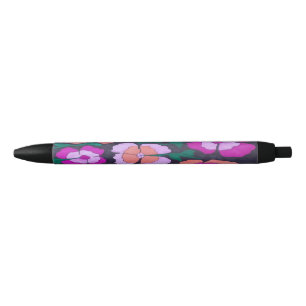 Naranja rosa y pluma floral negra