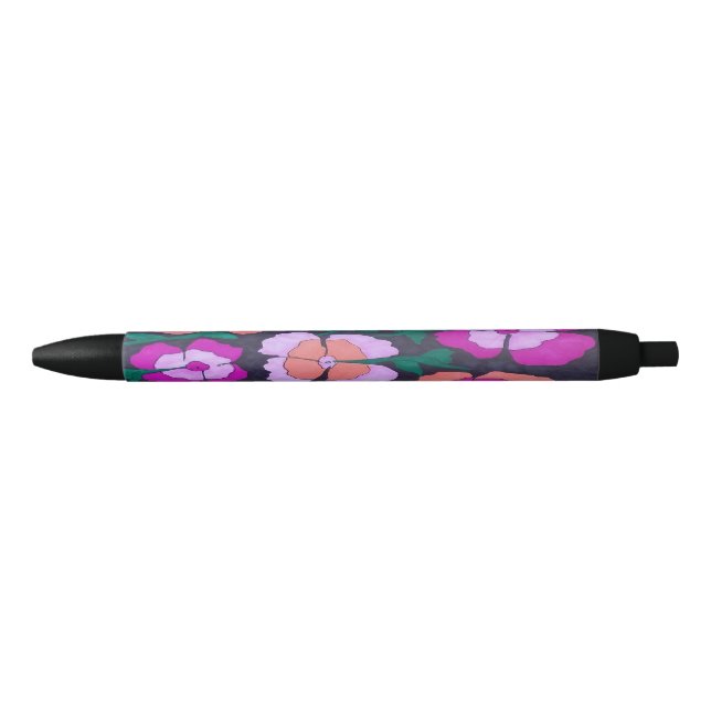 Naranja rosa y pluma floral negra (Anverso)
