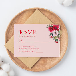 Naranja rosado floral corona boda china RSVP