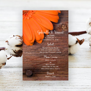 Naranja ruso Daisy Country Barn Boda Menú