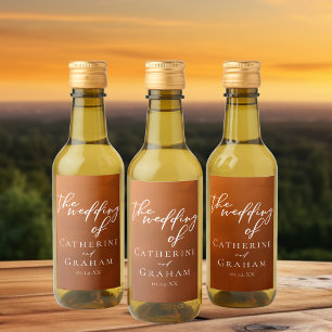 Naranja ruso quemado Boho Boda otoño Mini