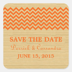 Naranja Rustic Chevron salva a los Pegatinas de ci