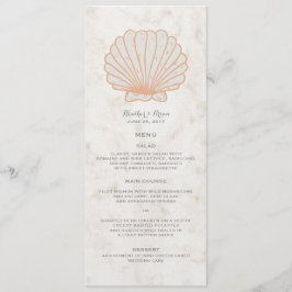 Naranja Rustic Seashell Boda Menú