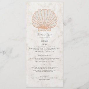Naranja Rustic Seashell Boda Menú