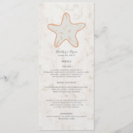 Naranja Rustic Starfish Boda Menú