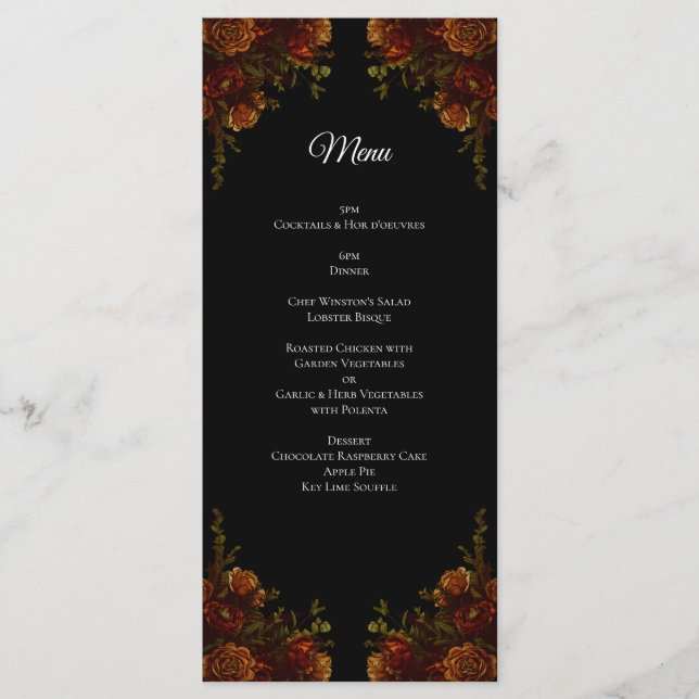 Naranja Rústico Elegante Invitación a la Boda Negr (Anverso)