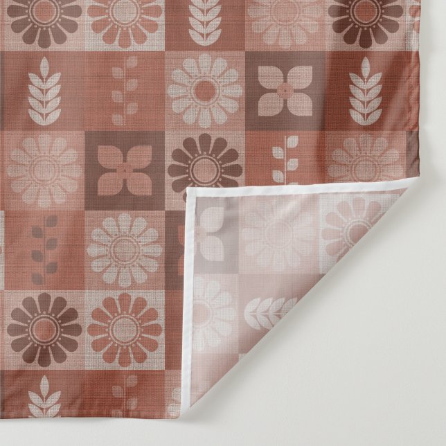 Naranja Rústico Flores de Burlap deja su tapiz (Detalle)