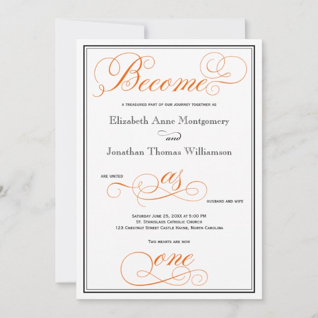 Naranja se convierte en una invitación a la boda c (Anverso)