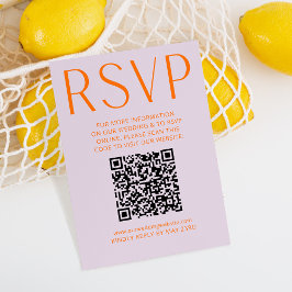 Naranja simple púrpura y brillante RSVP Código QR