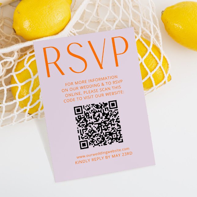 Naranja simple púrpura y brillante RSVP Código QR  (Subido por el creador)