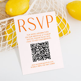 Naranja simple rosa y brillante RSVP Código QR en