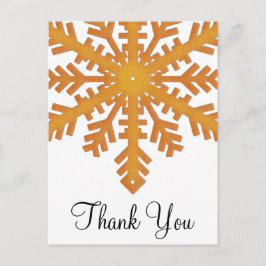 Naranja Snowflake Winter Gracias Postales