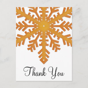 Naranja Snowflake Winter Gracias Postales