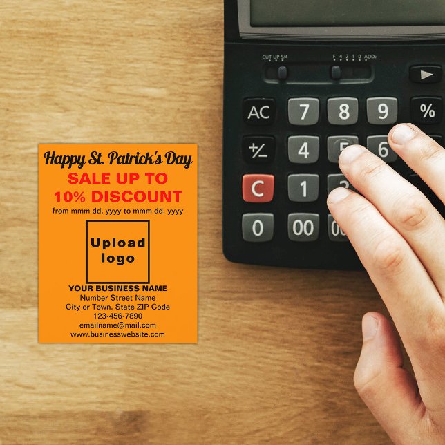 Naranja St. Patrick's Day Business Sale Flyer (Orange St. Patrick's Day business sale flyer)