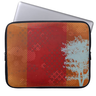 Naranja Steampunk con funda para portátil de árbol