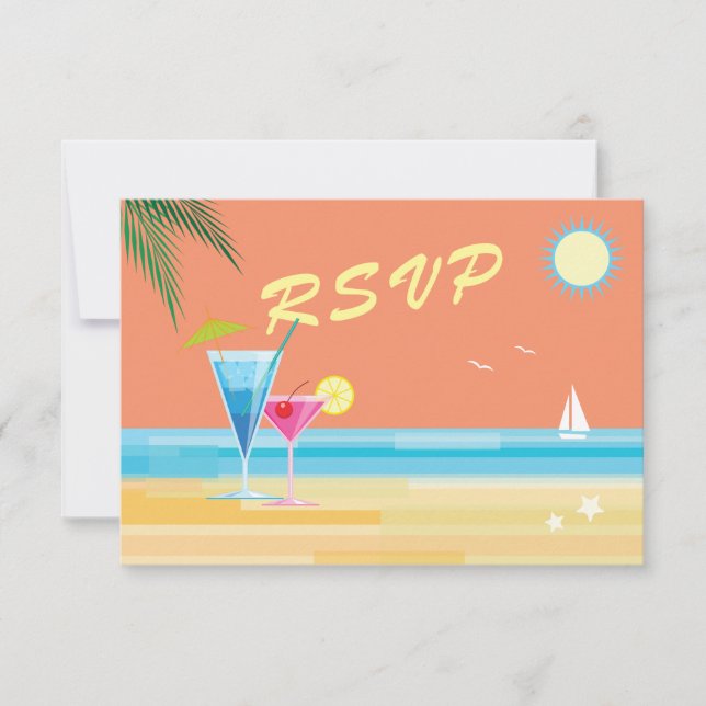 Naranja Summer Wedding RSVP (Anverso)