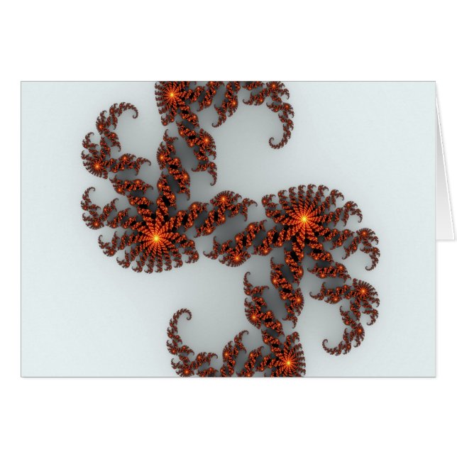 Naranja Sunburst Fractal (Anverso (Horizontal))