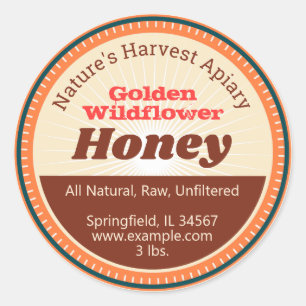 Naranja Sunburst Honey Light  Beekeeper Pegatinas