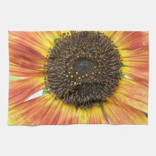 Naranja Sunflower Kitchel Toalla (Horizontal)