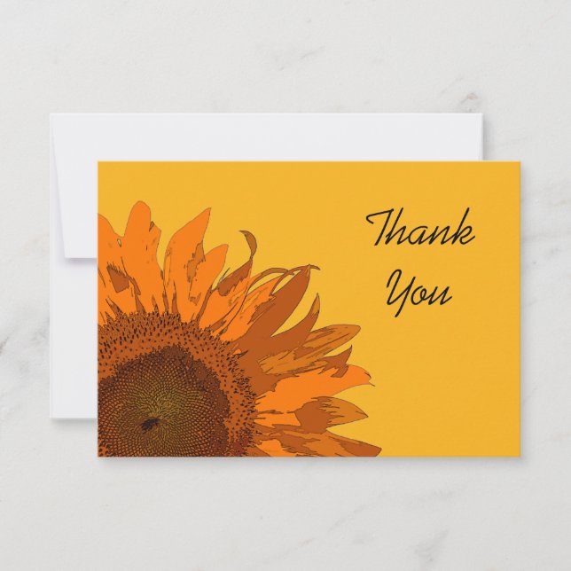 Naranja Sunflower on Yellow Flat Gracias notas (Anverso)