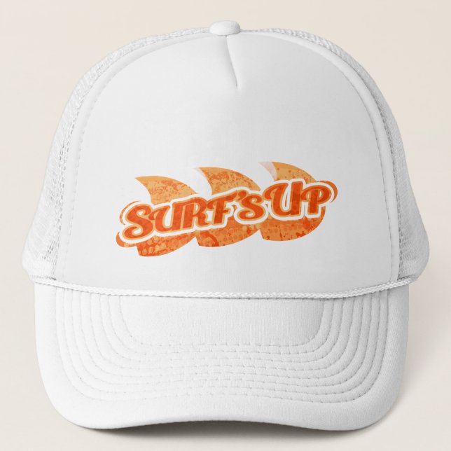 naranja "Surf's Up" sobre gorra blanco (Anverso)